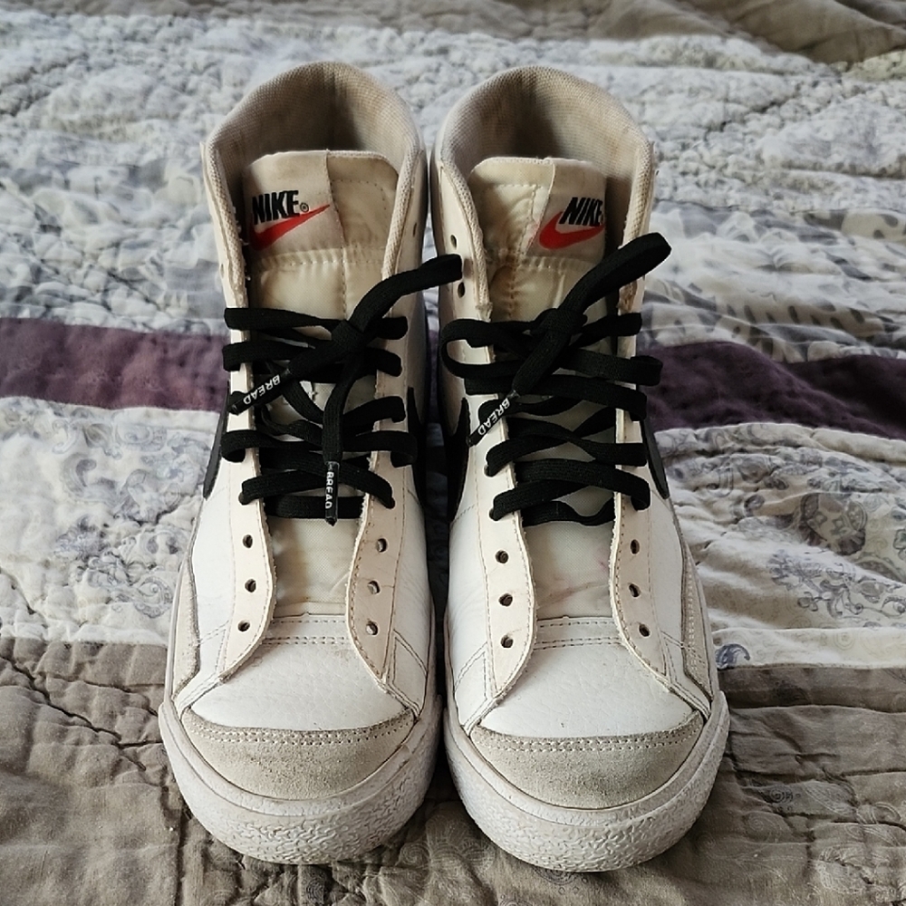 Nike White High-Top Sneakers with Black Accents